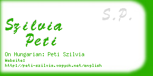 szilvia peti business card